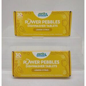 Earth Breeze Power Pebbles Dishwasher Tablets Lemon Citrus 2 Boxes 60 Tablets